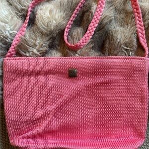 Lina Pink Knit Women's Shoulder Bag